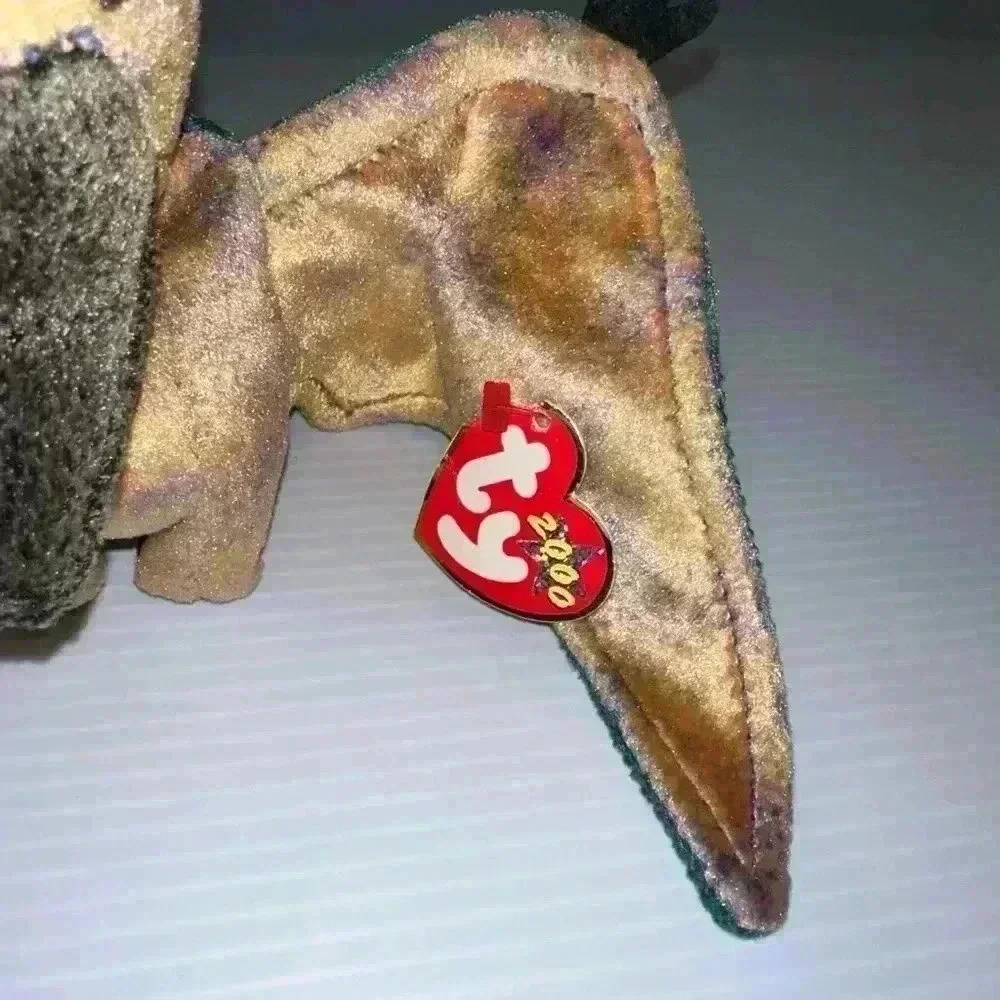 NWT! Ty Beanie Baby Plush Animal “Swoop” the Pterodactyl Green & Brown/2000/PE - Picture 4 of 12